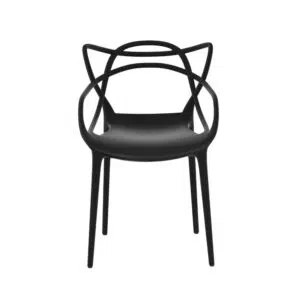 Black Stackable Outdoor Dining Chair Set