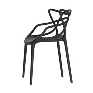 Stackable Black Outdoor Dining Chair Set Modern Design