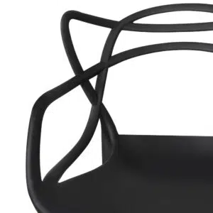 Stackable Outdoor Dining Chair Black Set of 4