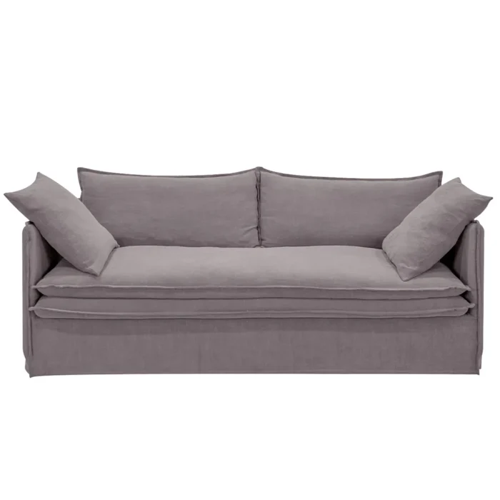 Palm Beach 3 Seater Slip Cover Sofa – Slate Grey Linen