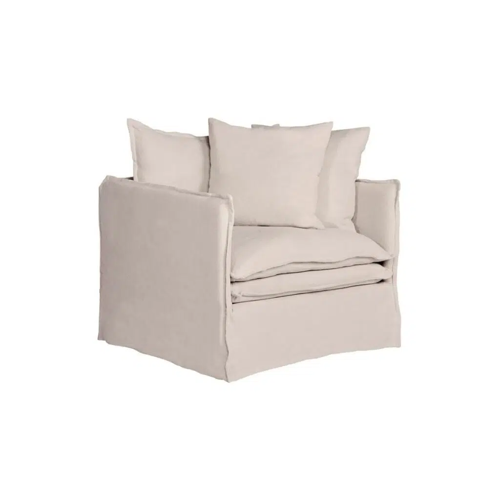 Palm Beach Slip Cover Arm Chair Natural Linen