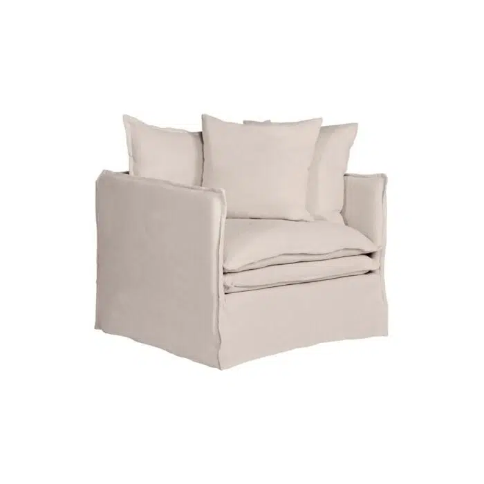 Palm Beach Slip Cover Armchair – Natural Linen