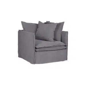 Palm Beach Slip Cover Arm Chair Slate Grey Linen