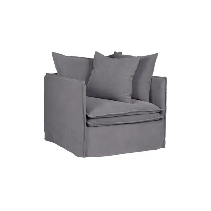 Palm Beach Slip Cover Armchair – Slate Grey Linen