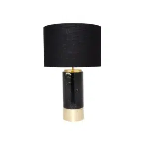 Paola Marble Table Lamp Black W Black Shade