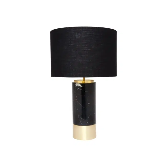 Paola Marble Table Lamp – Black w Black Shade