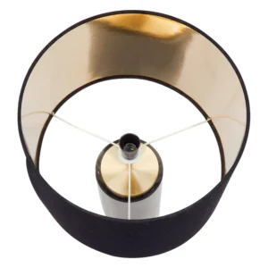Paola Marble Table Lamp Black W Black Shade2
