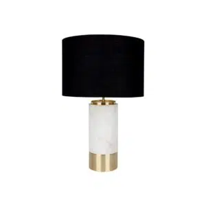 Paola Marble Table Lamp White W Black Shade