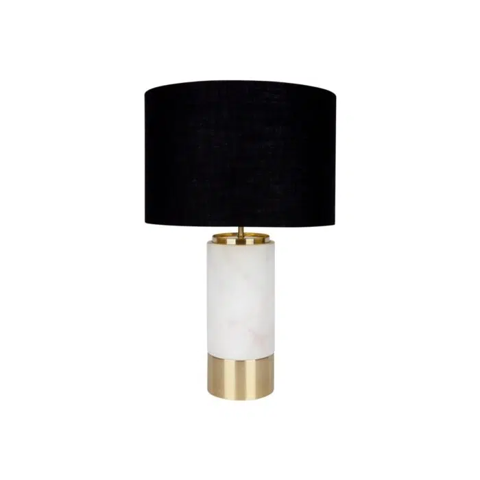 Paola Marble Table Lamp – White w Black Shade