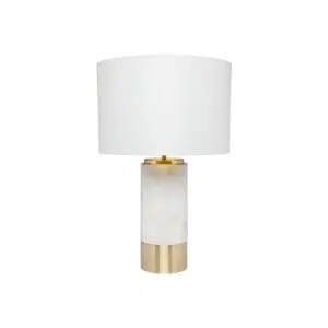 Paola Marble Table Lamp White W White Shade