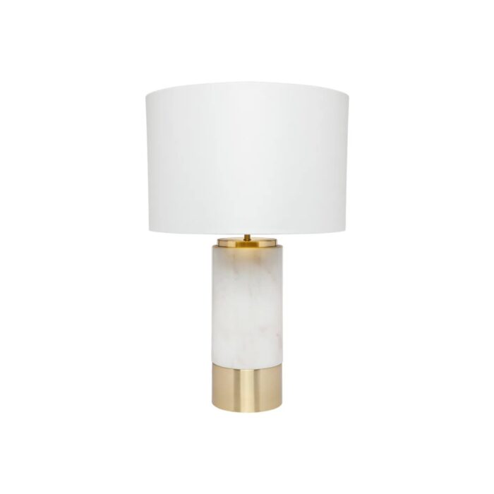 Paola Marble Table Lamp White W White Shade