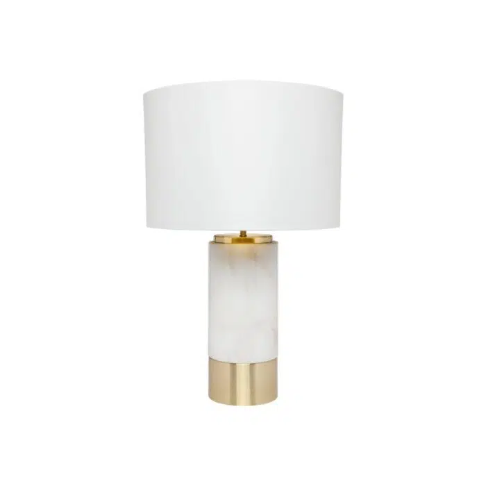 Paola Marble Table Lamp – White w White Shade