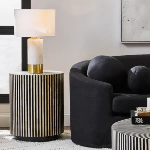 Paola Marble Table Lamp White W White Shade3