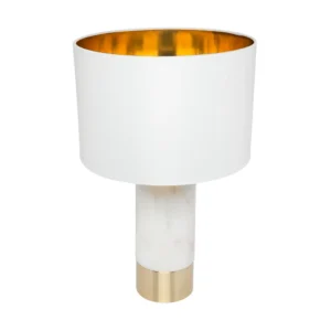 Paola Marble Table Lamp White W White Shade5