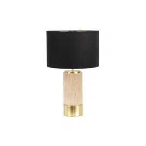 Paola Travertine Table Lamp Black Shade