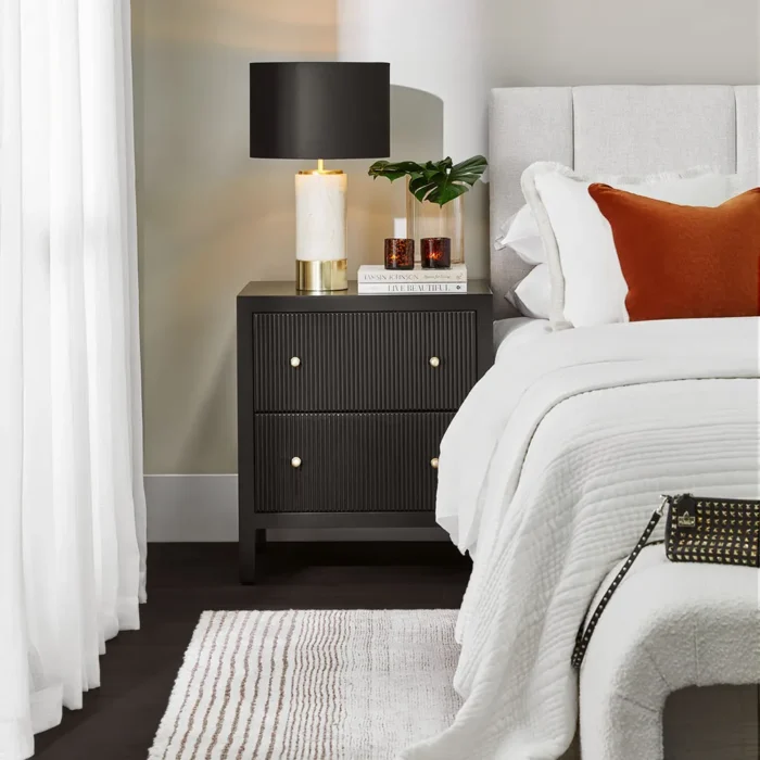 Paola Travertine Table Lamp Black Shade4
