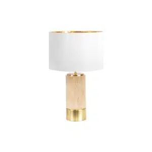 Paola Travertine Table Lamp White Shade
