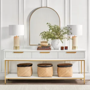 Paola Travertine Table Lamp White Shade1