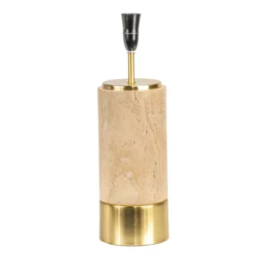 Paola Travertine Table Lamp White Shade2