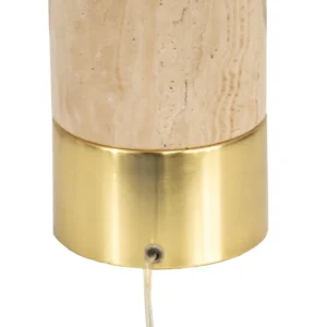 Paola Travertine Table Lamp White Shade4