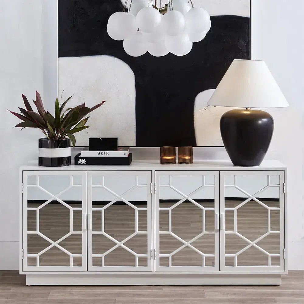 Picasso Table Lamp Black W White Shade3