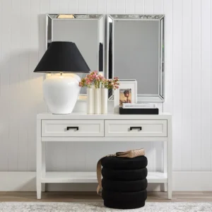 Picasso Table Lamp White W Black Shade1