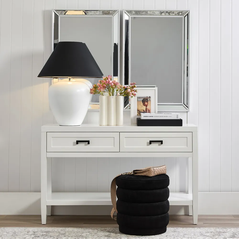 Picasso Table Lamp White W Black Shade3