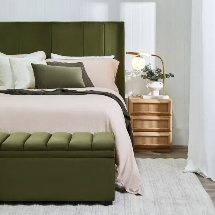 Soho Double Size Bedhead Olive Velvet4
