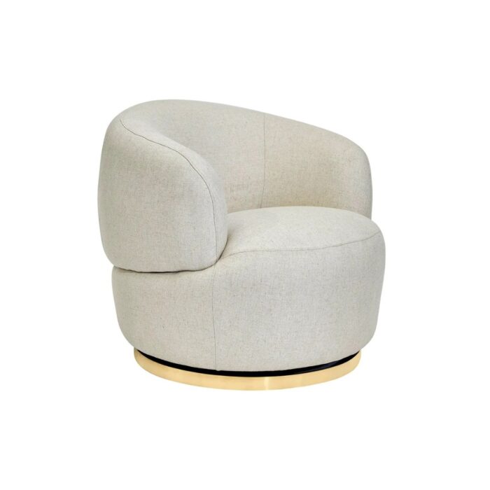 Tubby Swivel Arm Chair – Natural Linen