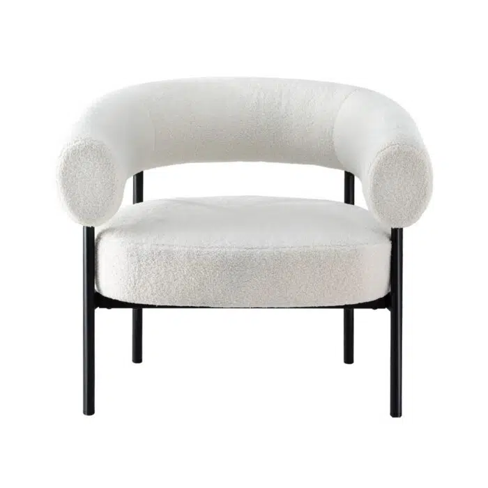 Curva Accent Armchair – White Boucle