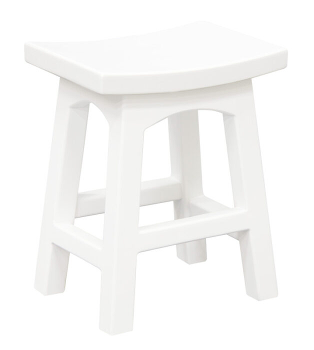 White Tokyo footstool, solid mahogany, 40x30x50cm, versatile, comfortable