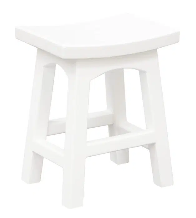 White Tokyo footstool, solid mahogany, 40x30x50cm, versatile, comfortable