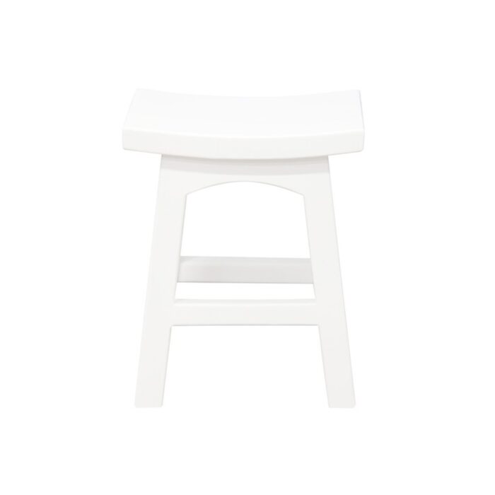 White Tokyo footstool, solid mahogany, 40x30x50cm, versatile, comfortable
