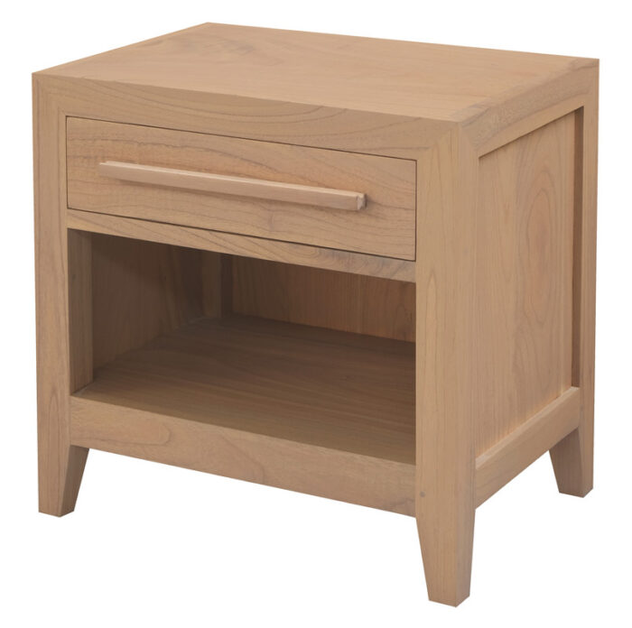 Dion Natural Mindi Wood 1-Drawer Bedside Table