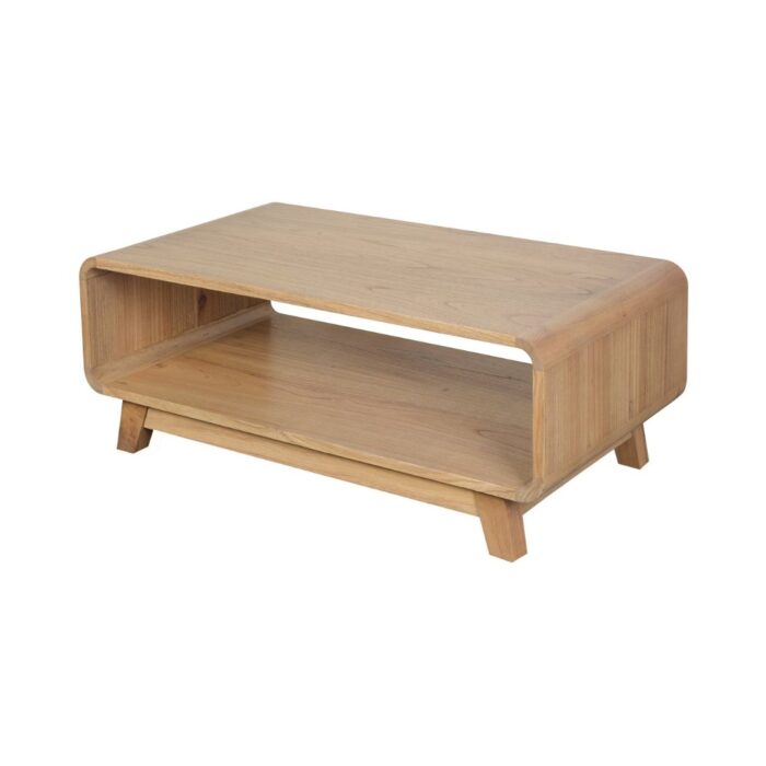 Mid-Century Cedar Coffee Table Natural Wood 100x55cm