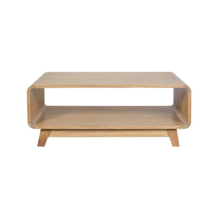 Mid-Century Cedar Coffee Table Natural Wood 100x55cm