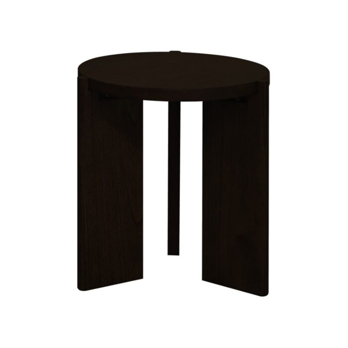 Apollo Black Timber Side Table, Round, Durable Mindi Wood, 45x50cm