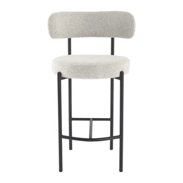 Elsa Bar Stools – Bouclé & Metal Quartz Legs (Set of 2)