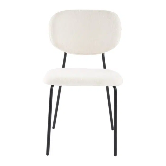 Whisper Dining Chairs – White Teddy Fabric (Set of 2)