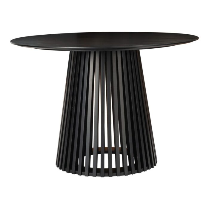 Palmer Dining Table, Sleek Silhouette, Black, Modern Conical Base, 110cm Diameter, Japandi Style