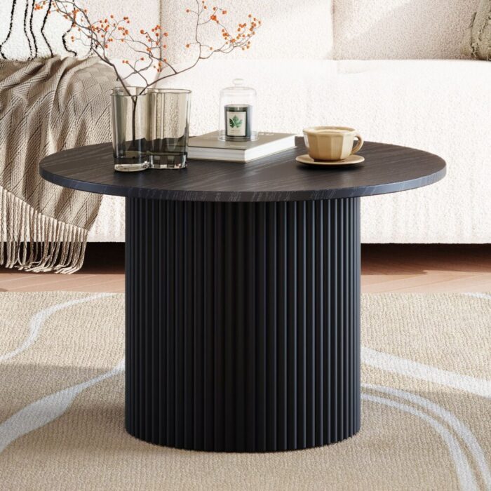 Oslo Ribbed Coffee Table - Black