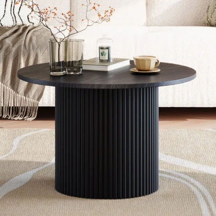 Oslo Ribbed Coffee Table - Black
