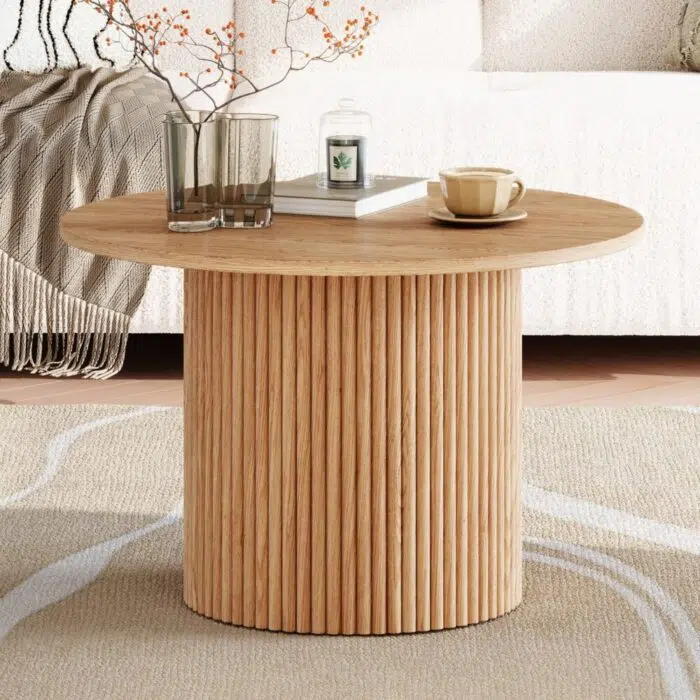Oslo Ribbed Coffee Table - Natural