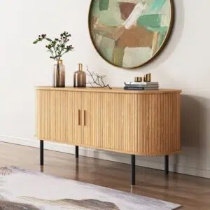 Oslo Sideboard Natural Ribbed Sliding Doors Timeless Design Modern Interiors