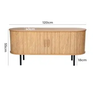 Oslo Sideboard Natural Ribbed Sliding Doors Timeless Design
