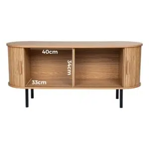 Oslo Sideboard Natural Ribbed Sliding Doors Modern Storage