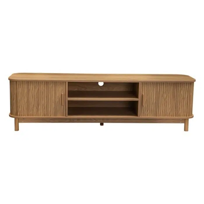 Oslo Entertainment Unit – Natural Ribbed 160cm