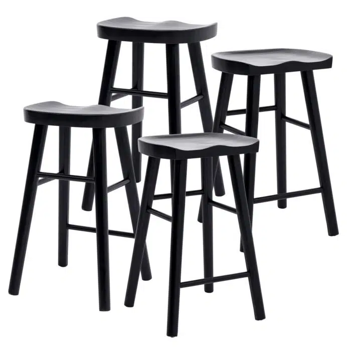 Frida Wooden Bar Stool – Black (Set of 4)