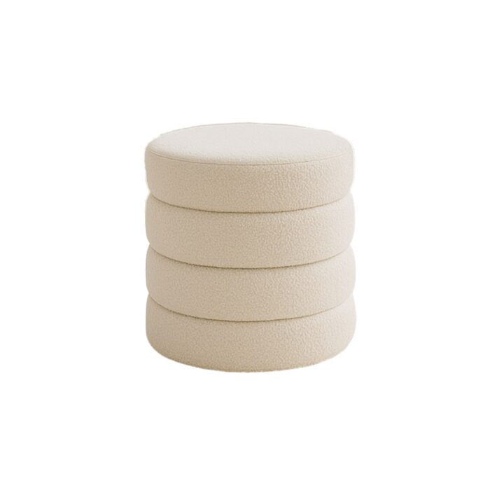 Isla Boucle Ottoman White Timeless Design Storage