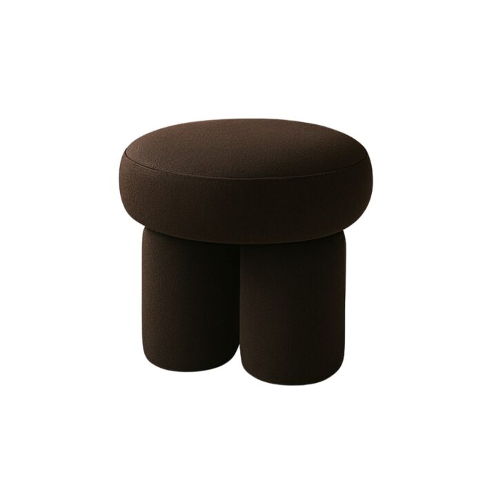Espresso Velvet Ottoman Stylish Sculptural Leg Design